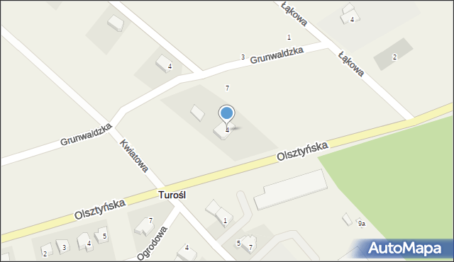 Turośl, Olsztyńska, 4, mapa Turośl