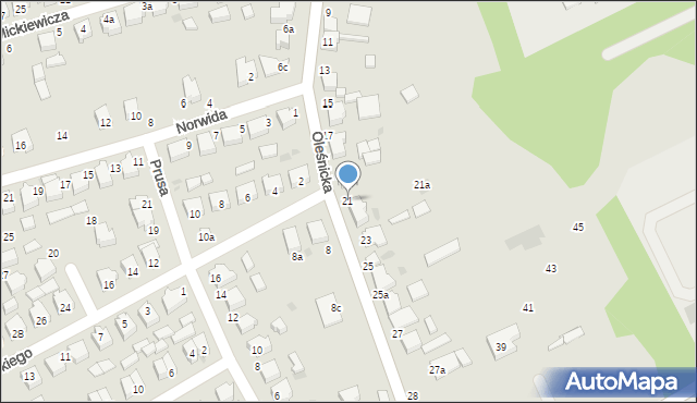 Twardogóra, Oleśnicka, 21, mapa Twardogóra