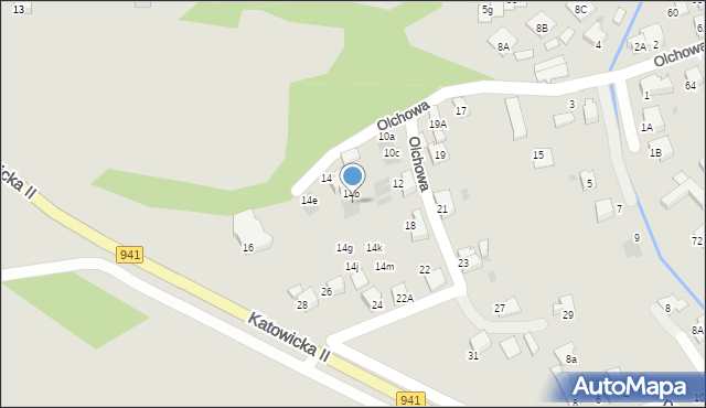 Ustroń, Olchowa, 14c, mapa Ustroń