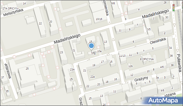 Warszawa, Olesińska, 10h, mapa Warszawy