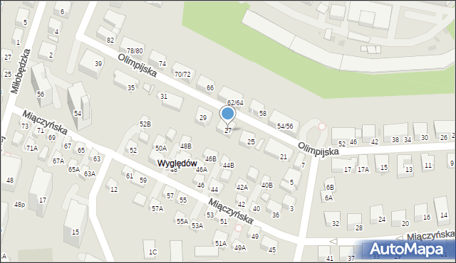 Warszawa, Olimpijska, 27, mapa Warszawy