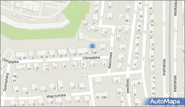 Warszawa, Olimpijska, 8, mapa Warszawy