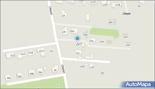 Warszawa, Olesin, 104, mapa Warszawy