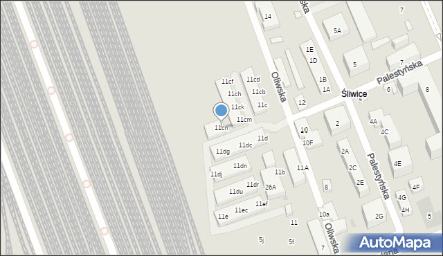 Warszawa, Oliwska, 11cn, mapa Warszawy