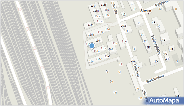 Warszawa, Oliwska, 11dx, mapa Warszawy