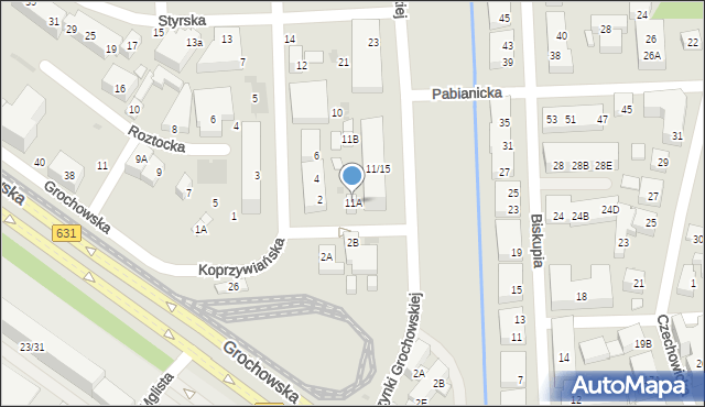 Warszawa, Olszynki Grochowskiej, 11A, mapa Warszawy