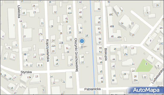 Warszawa, Olszynki Grochowskiej, 20, mapa Warszawy