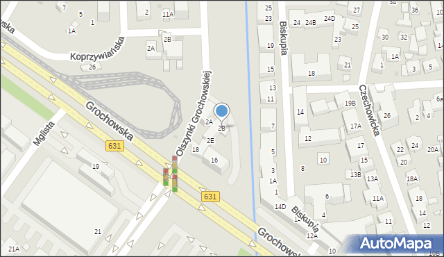 Warszawa, Olszynki Grochowskiej, 2B, mapa Warszawy