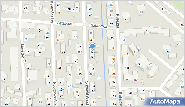 Warszawa, Olszynki Grochowskiej, 38, mapa Warszawy