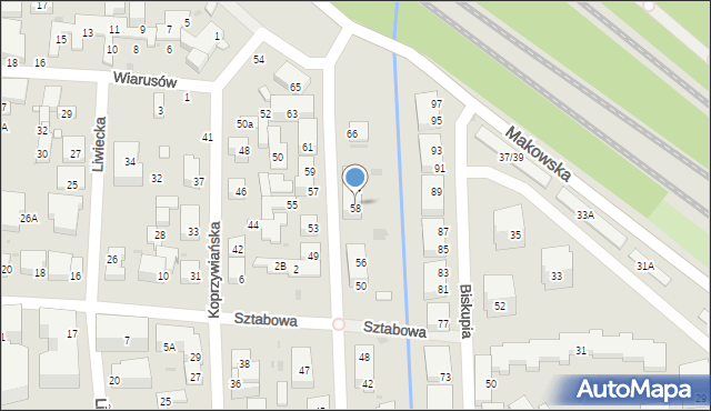 Warszawa, Olszynki Grochowskiej, 60, mapa Warszawy