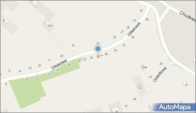 Widna Góra, Oliwkowa, 26, mapa Widna Góra