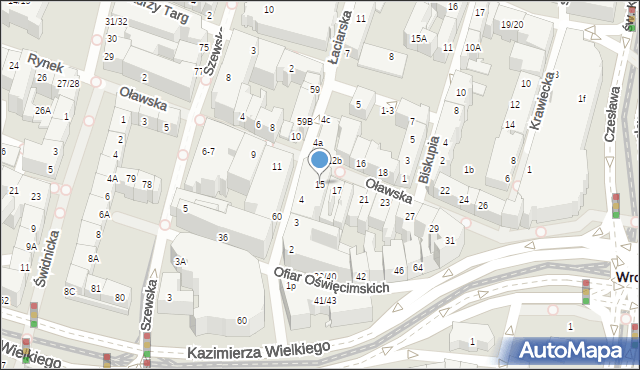 Wrocław, Oławska, 15, mapa Wrocławia