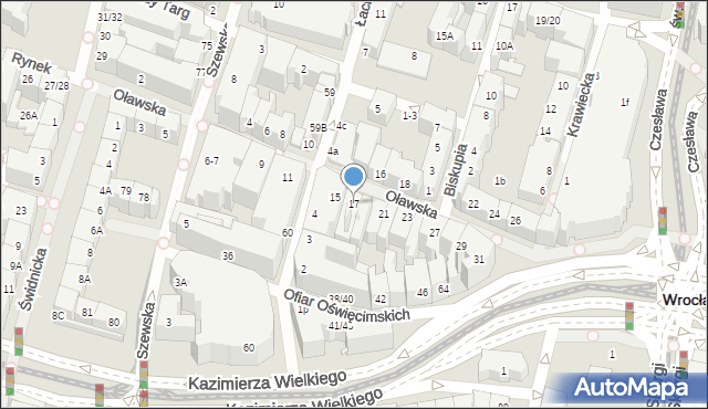 Wrocław, Oławska, 17, mapa Wrocławia
