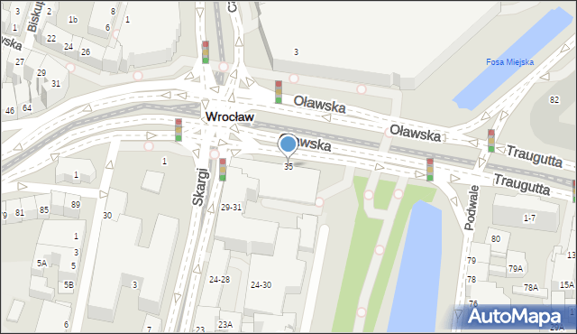 Wrocław, Oławska, 35, mapa Wrocławia