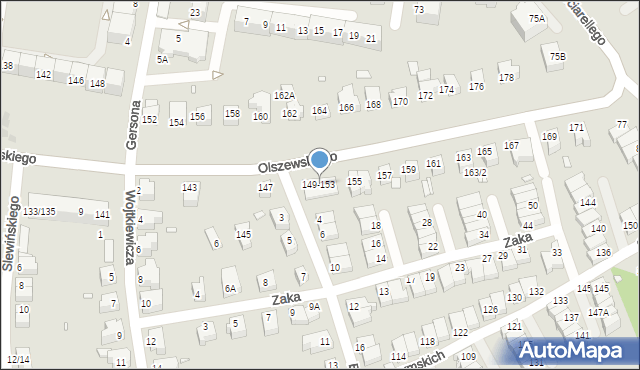 Wrocław, Olszewskiego Karola, 149-153, mapa Wrocławia