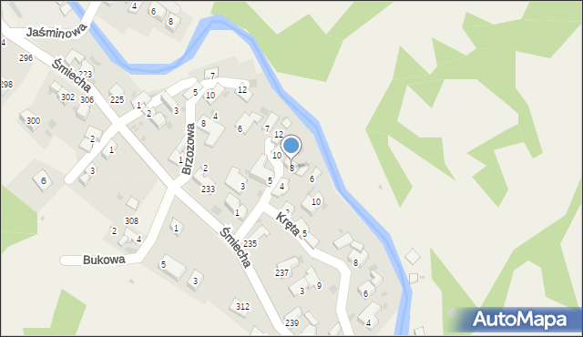 Żabnica, Olchowa, 8, mapa Żabnica