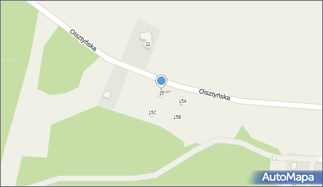 Zaborze, Olsztyńska, 15, mapa Zaborze