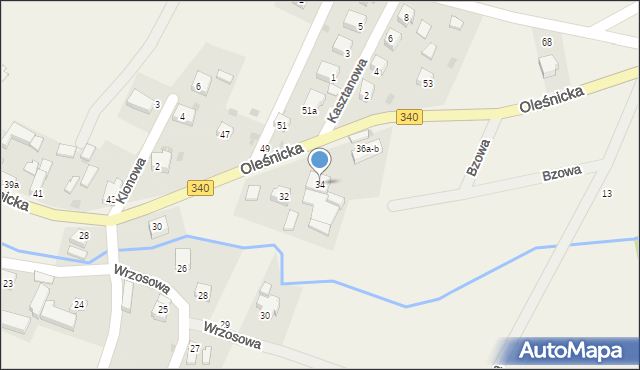 Zawonia, Oleśnicka, 34, mapa Zawonia