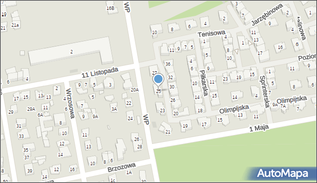 Zielonka, Olimpijska, 25, mapa Zielonka