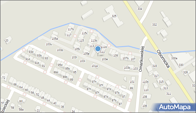 Poznań, Omańkowskiej Janiny, 103g, mapa Poznania