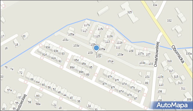 Poznań, Omańkowskiej Janiny, 103j, mapa Poznania