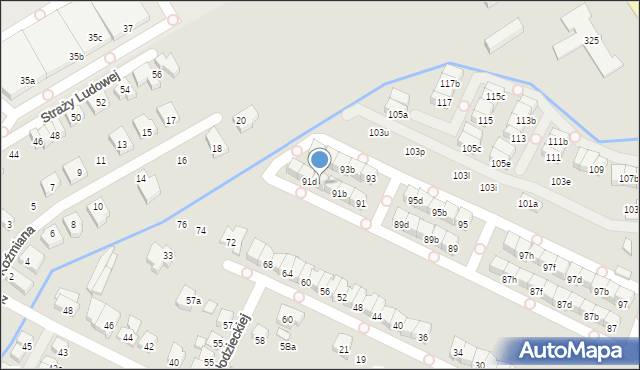 Poznań, Omańkowskiej Janiny, 91c, mapa Poznania