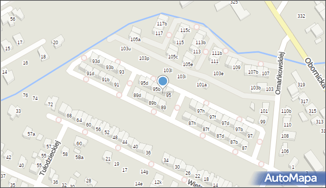 Poznań, Omańkowskiej Janiny, 95a, mapa Poznania