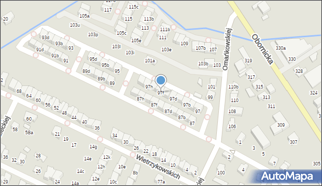 Poznań, Omańkowskiej Janiny, 97f, mapa Poznania