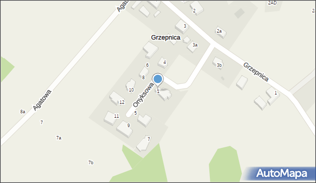 Grzepnica, Onyksowa, 1, mapa Grzepnica