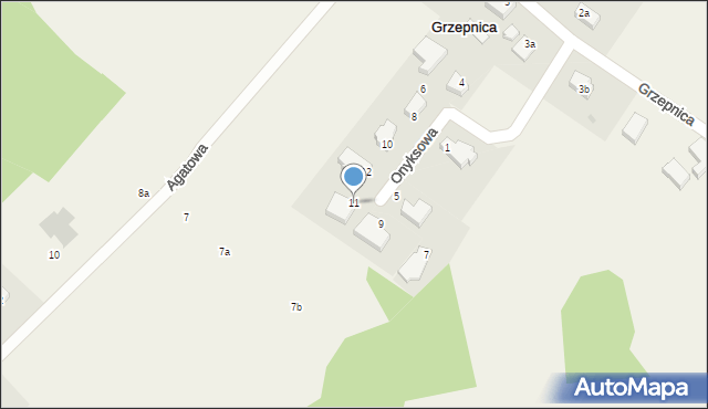 Grzepnica, Onyksowa, 11, mapa Grzepnica