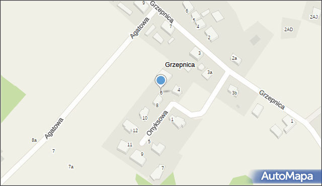 Grzepnica, Onyksowa, 6, mapa Grzepnica