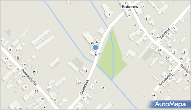 Baborów, Opawska, 6, mapa Baborów