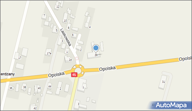 Bierdzany, Opolska, 19, mapa Bierdzany