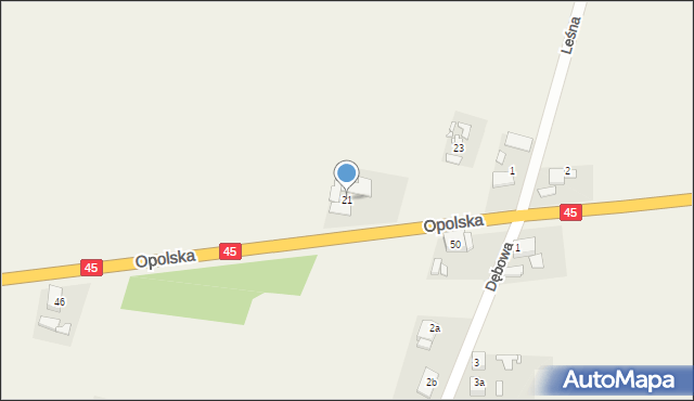 Bierdzany, Opolska, 21, mapa Bierdzany