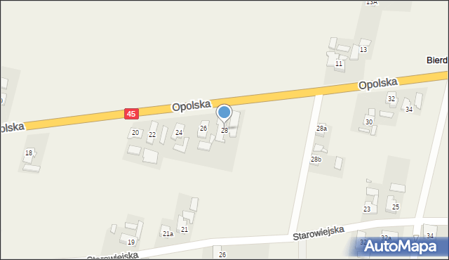 Bierdzany, Opolska, 28, mapa Bierdzany