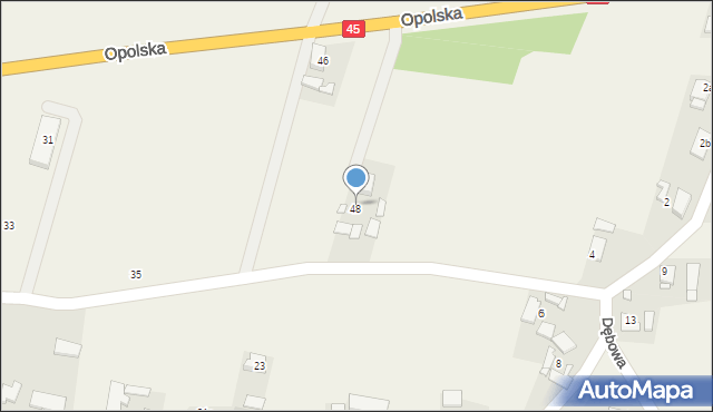 Bierdzany, Opolska, 48, mapa Bierdzany