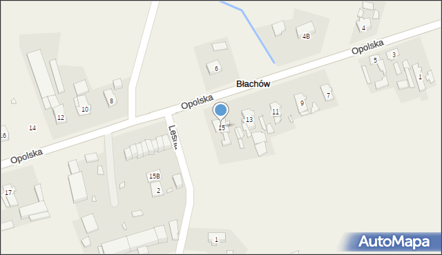 Błachów, Opolska, 15, mapa Błachów