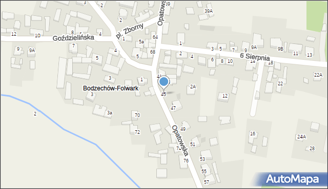 Bodzechów, Opatowska, 45, mapa Bodzechów