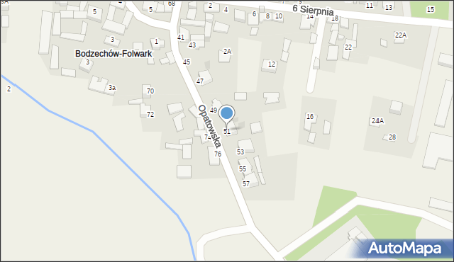 Bodzechów, Opatowska, 51, mapa Bodzechów