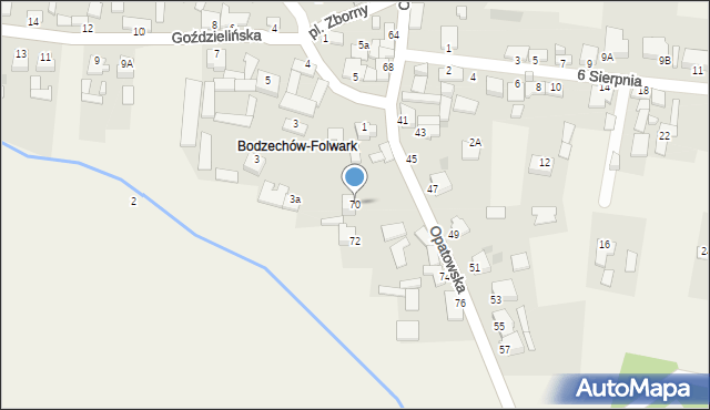 Bodzechów, Opatowska, 70, mapa Bodzechów