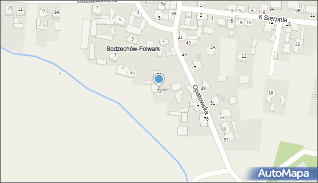 Bodzechów, Opatowska, 72, mapa Bodzechów