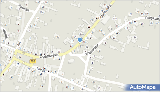 Bodzentyn, Opatowska, 8, mapa Bodzentyn