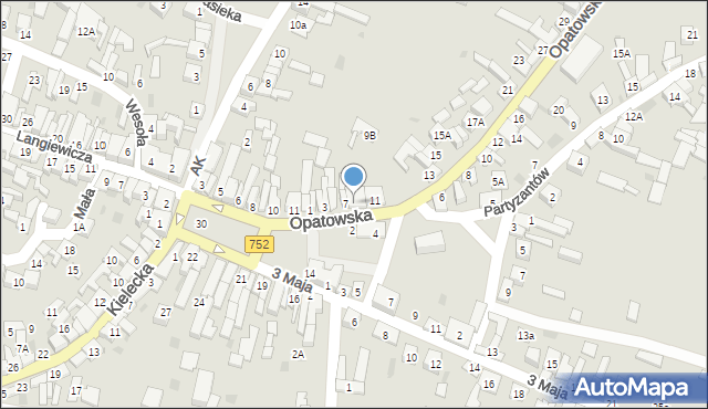 Bodzentyn, Opatowska, 9, mapa Bodzentyn