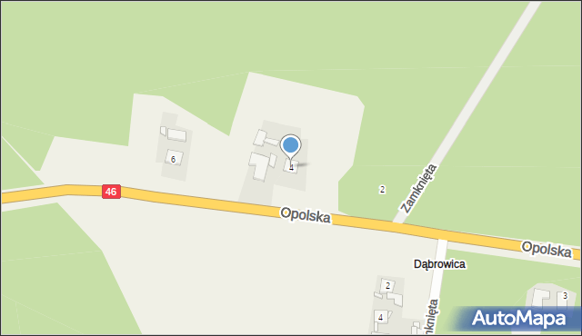 Dąbrowica, Opolska, 4, mapa Dąbrowica