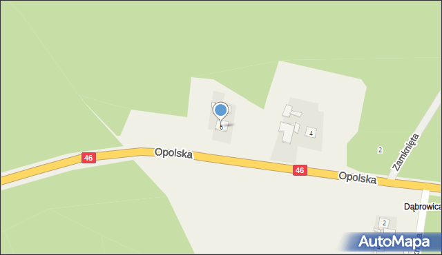 Dąbrowica, Opolska, 6, mapa Dąbrowica