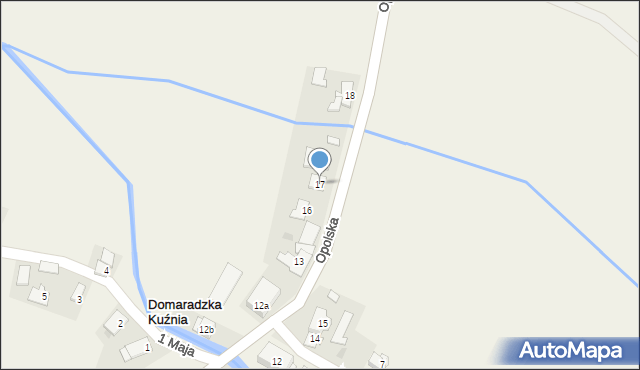 Domaradzka Kuźnia, Opolska, 17, mapa Domaradzka Kuźnia