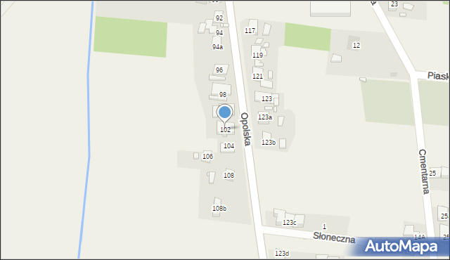 Domecko, Opolska, 102, mapa Domecko