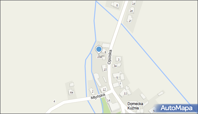 Domecko, Opolska, 10a, mapa Domecko