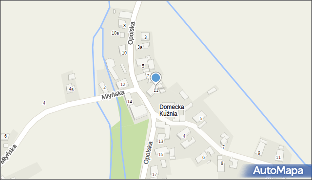 Domecko, Opolska, 11, mapa Domecko