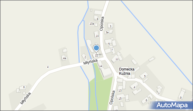 Domecko, Opolska, 12, mapa Domecko